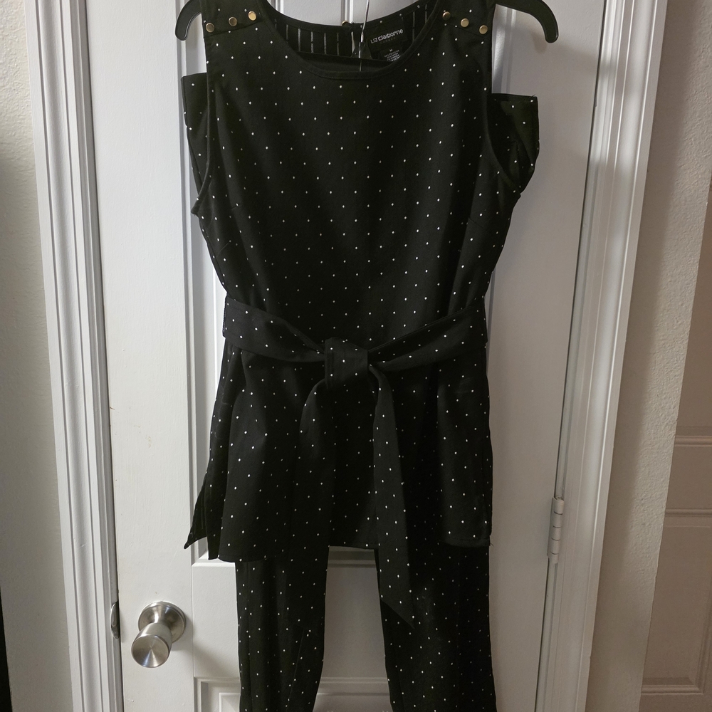 Elegant Black Jumpsuit with Gold Accents